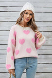 Angel Wings Heart Dropped Shoulder Long Sleeve Sweater - Trendsi - Flyclothing LLC