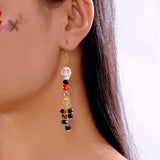 Halloween Skull Beaded Drop Earrings - Trendsi - Flyclothing LLC