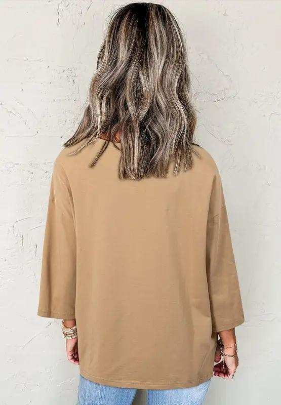 Star Applique Patch Round Neck T-Shirt - Trendsi - Flyclothing LLC