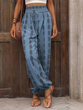 Tied Printed High Waist Pants - Trendsi - Flyclothing LLC