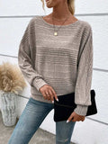 Full Size Round Neck Long Sleeve Top - Trendsi - Flyclothing LLC