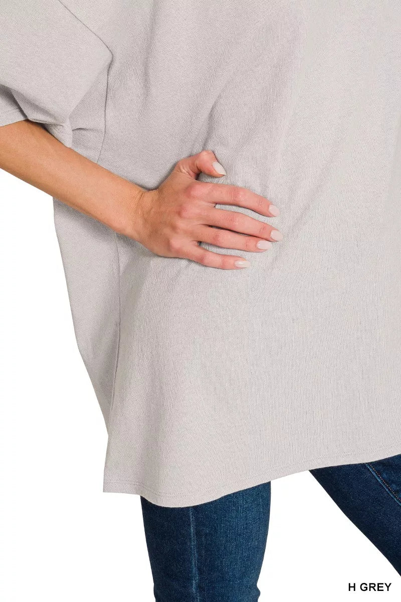 Zenana Cotton Short Sleeve Oversized Tunic Tee - Trendsi - Flyclothing LLC