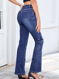 High-Waisted Bootcut Jeans - Trendsi - Flyclothing LLC