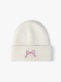 Embroidered Bow Knit Hat - Trendsi - Flyclothing LLC