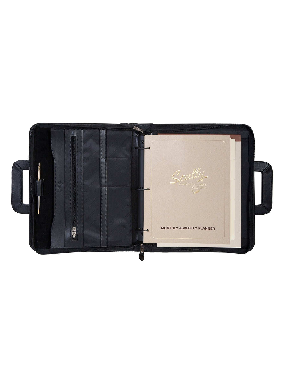 Scully Leather 3 ring zip binder w/drop handles - Scully Leather - Flyclothing LLC