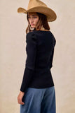 BiBi Ribbed Contrast Front Tied Top with Shrried - Trendsi - Flyclothing LLC