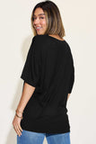 Basic Bae Full Size Bamboo V-Neck Drop Shoulder T-Shirt - Trendsi - Flyclothing LLC