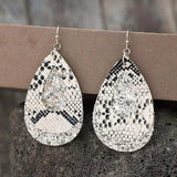 PU Leather Sequin Teardrop Earrings - Trendsi - Flyclothing LLC