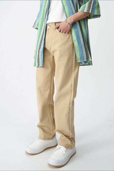 Mid Rise Jeans with Pockets - Trendsi - Flyclothing LLC