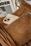 Suede Fringe Adjustable Strap Shoulder Bag - Trendsi - Flyclothing LLC