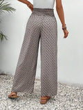 Tied Printed Wide Leg Pants - Trendsi - Flyclothing LLC