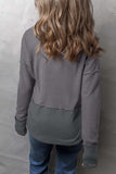 Waffle-Knit Exposed Seam Notched Long Sleeve Top - Trendsi - Flyclothing LLC