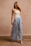 BiBi Striped Wide Leg Pants with Pockets - Trendsi - Flyclothing LLC