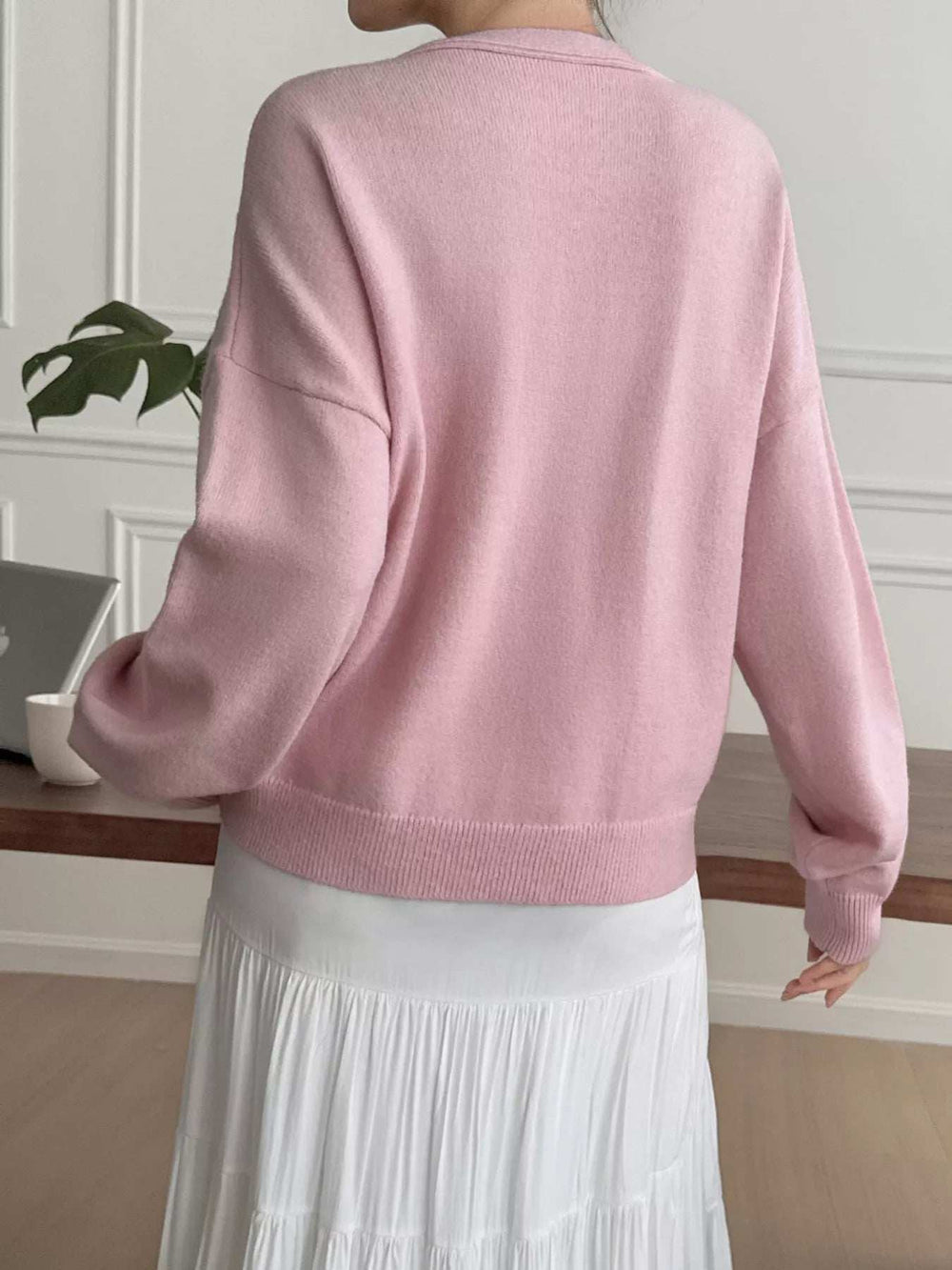 V-Neck Button-Down Cardigan - Trendsi - Flyclothing LLC