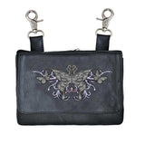 Ladies Clip on Bag with Embroidered Butterfly - Unik Just for Bikers - Flyclothing LLC