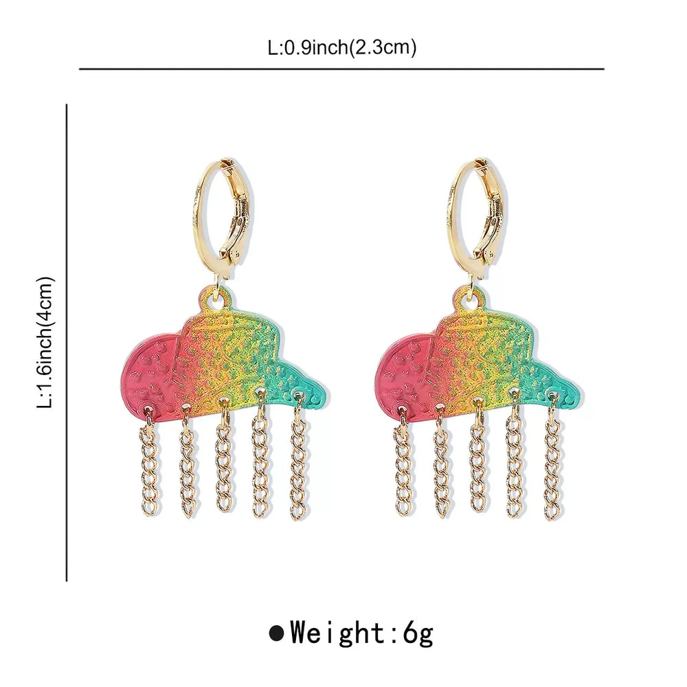 Rainbow Cloud Dangle Earrings - Trendsi - Flyclothing LLC