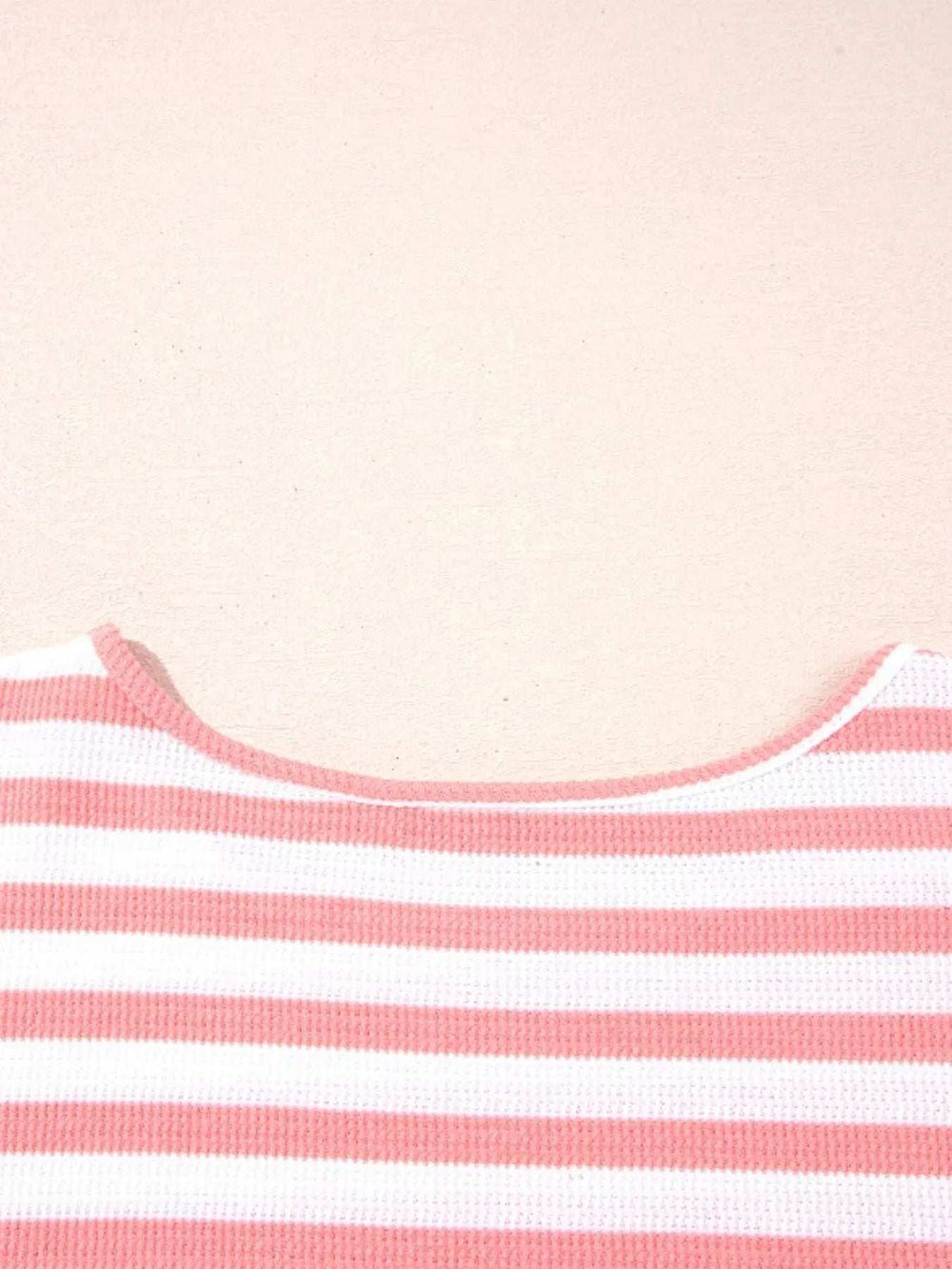 Striped Long Sleeve Ribbed Blouse - Trendsi - Flyclothing LLC