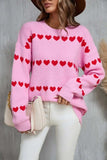 Angel Wings Heart Round Neck Long Sleeve Sweater - Trendsi - Flyclothing LLC