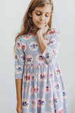 Butterfly Effect 3/4 Sleeve Pocket Twirl Dress - Mila & Rose ® - Flyclothing LLC