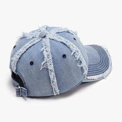 Raw Hem Cotton Baseball Cap - Trendsi - Flyclothing LLC