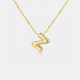Gold-Plated Letter Pendant Necklace - Trendsi - Flyclothing LLC