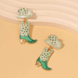 Cowgirl Boot and Hat Dangle Earrings - Trendsi - Flyclothing LLC