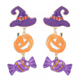 Halloween 18K Gold-Plated Alloy Pumpkin Earrings - Trendsi - Flyclothing LLC
