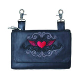 Heart Cowhide Leather Clip-On Bag - Unik Just for Bikers - Flyclothing LLC