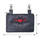 Heart Cowhide Leather Clip-On Bag - Unik Just for Bikers - Flyclothing LLC
