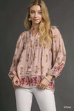 Umgee Floral Boho Peasant Blouse - Trendsi - Flyclothing LLC