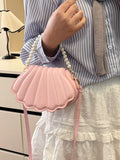 Shell-Shaped Pearl Decor Crossbody Bag - Trendsi - Flyclothing LLC