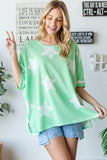 HOPELY Star Pattern Oversized Waffle T-Shirt - Trendsi - Flyclothing LLC