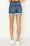 RISEN High Rise Cuffed Denim Shorts - Trendsi - Flyclothing LLC