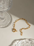 18K Gold-Plated Stainless Steel Chain Bracelet - Trendsi - Flyclothing LLC