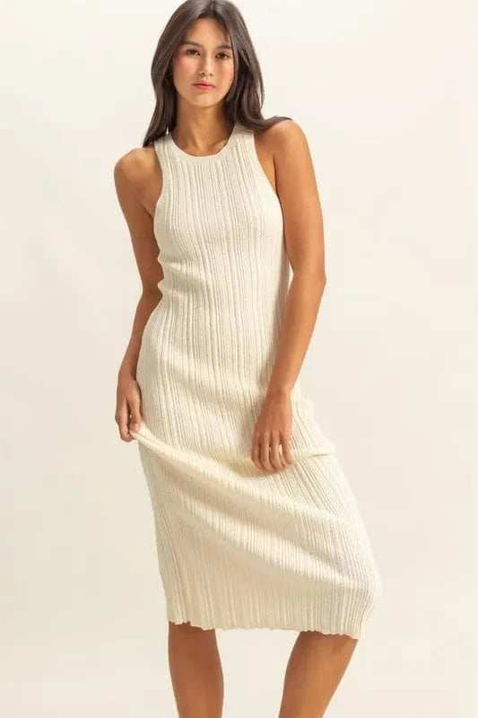 HYFVE Round Neck Bodycon Ribbed Knit Dress - Trendsi - Flyclothing LLC