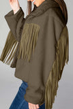 Fringed Zip Up Fleece Jacket - Trendsi - Flyclothing LLC