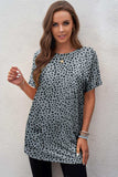 Animal Print Round Neck Tunic Tee with Pockets - Trendsi - Flyclothing LLC