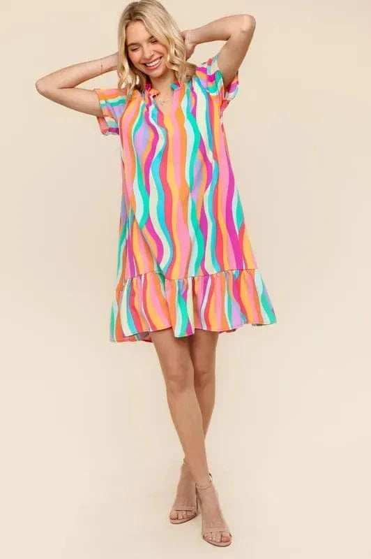 Haptics Tiered Woven Ruffle Hem Dress - Trendsi - Flyclothing LLC