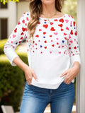 Heart Round Neck Long Sleeve T-Shirt - Trendsi - Flyclothing LLC