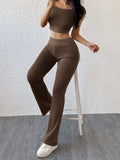 Boat Neck Cap Sleeve Top and Pants Set - Trendsi - Flyclothing LLC
