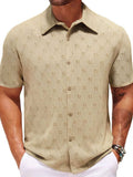 Men's Plus Size Button Down Short Sleeve Shirt - Trendsi - Flyclothing LLC