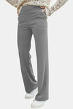 Decorative Button High Rise Pants - Trendsi - Flyclothing LLC