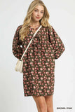 Umgee Floral Tie-Neck Babydoll Dress - Trendsi - Flyclothing LLC