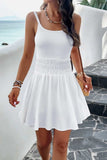 Devine Smocked Scoop Neck Mini Cami Dress - Trendsi - Flyclothing LLC