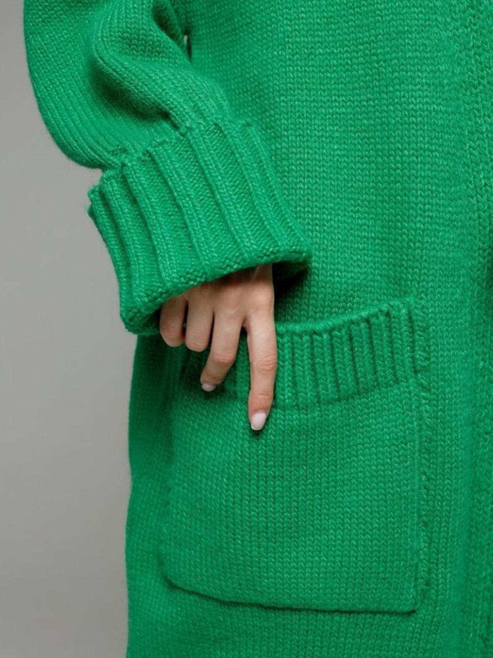 Pocketed Open Front Dropped Shoulder Cardigan - Trendsi - Flyclothing LLC