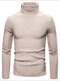 Men's Turtleneck Long Sleeve Ribbed Sweater - Trendsi - Flyclothing LLC
