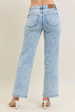 Judy Blue Full Size High Waist Stone Wash Straight Jeans Plus Size - Trendsi - Flyclothing LLC