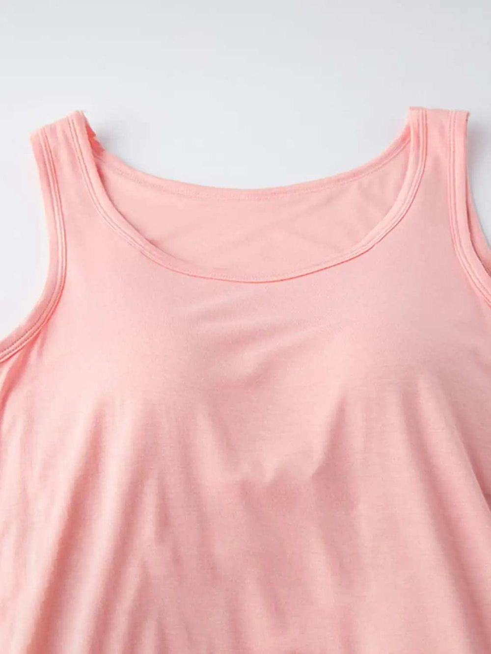 Round Neck Wide Strap Mini Tank Dress with Bra - Trendsi - Flyclothing LLC