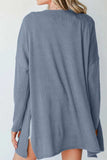 Slit Open Front Long Sleeve Cover Up - Trendsi - Flyclothing LLC