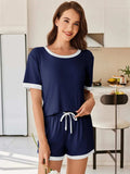 Ribbed Round Neck Top and Shorts Set - Trendsi - Flyclothing LLC